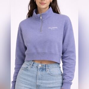 VITEA APPAREL LAVENDER CROP SWEATER SIZE X LARGE